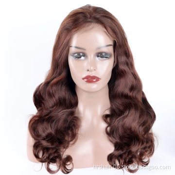 long colourful China wholesale 13*4 HD frontal lace closure wigs 100 % human raw cuticle align brazilian hair with baby wave